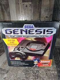 Sega Genesis Model 1 No.1601 - Sonic Bundle 16-Bit Console In Box W/ GAME TESTED