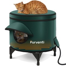Heated Cat House for Outside,Metal Frame,Barrel Design,Extremely Weatherproof...
