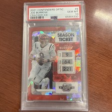 2021 Panini Contenders Optic - Season Ticket Joe Burrow #8 Cracked Ice Prizm /22