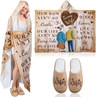 3 Pcs Wife Gift Blanket from Husband to My Wife Wearable Blanket Hoodie Birth...