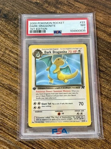 Pokémon Dark Dragonite Holo #5/82 Team Rocket  1st Edition 2000 PSA 7