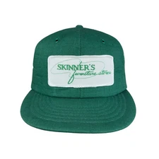 Vtg Skinners Foam Trucker Hat 70s 80s Americana Workwear Flat Brim Snapback Cap