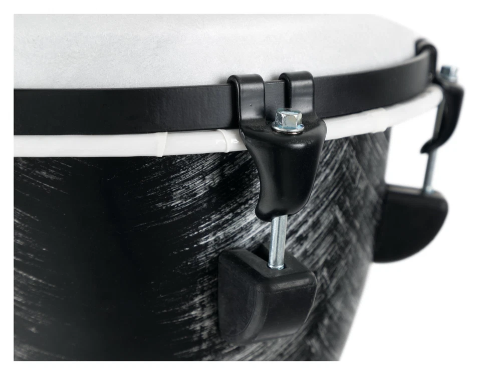 Djembe Africain Tambour Drum Percussions 10'' (25 cm) in PVC Argente Brosse - Photo 4/4