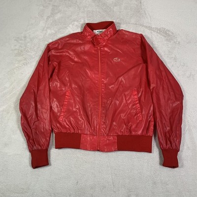 Vintage Alligator Lacoste Jacket Mens Small Red Nylon Windbreaker