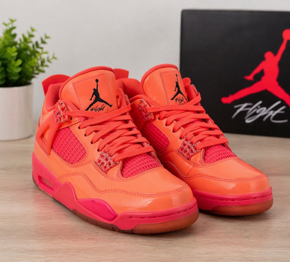 Jordan Air Jordan 4 Retro Orange Red Low Top Athletic Sneaker | eBay