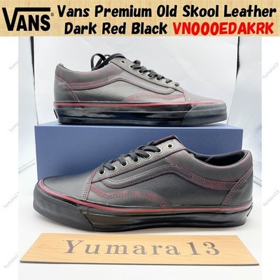 Vans Premium Old Skool Leder Dunkelrot Schwarz VN000EDAKRK Herren Gr.