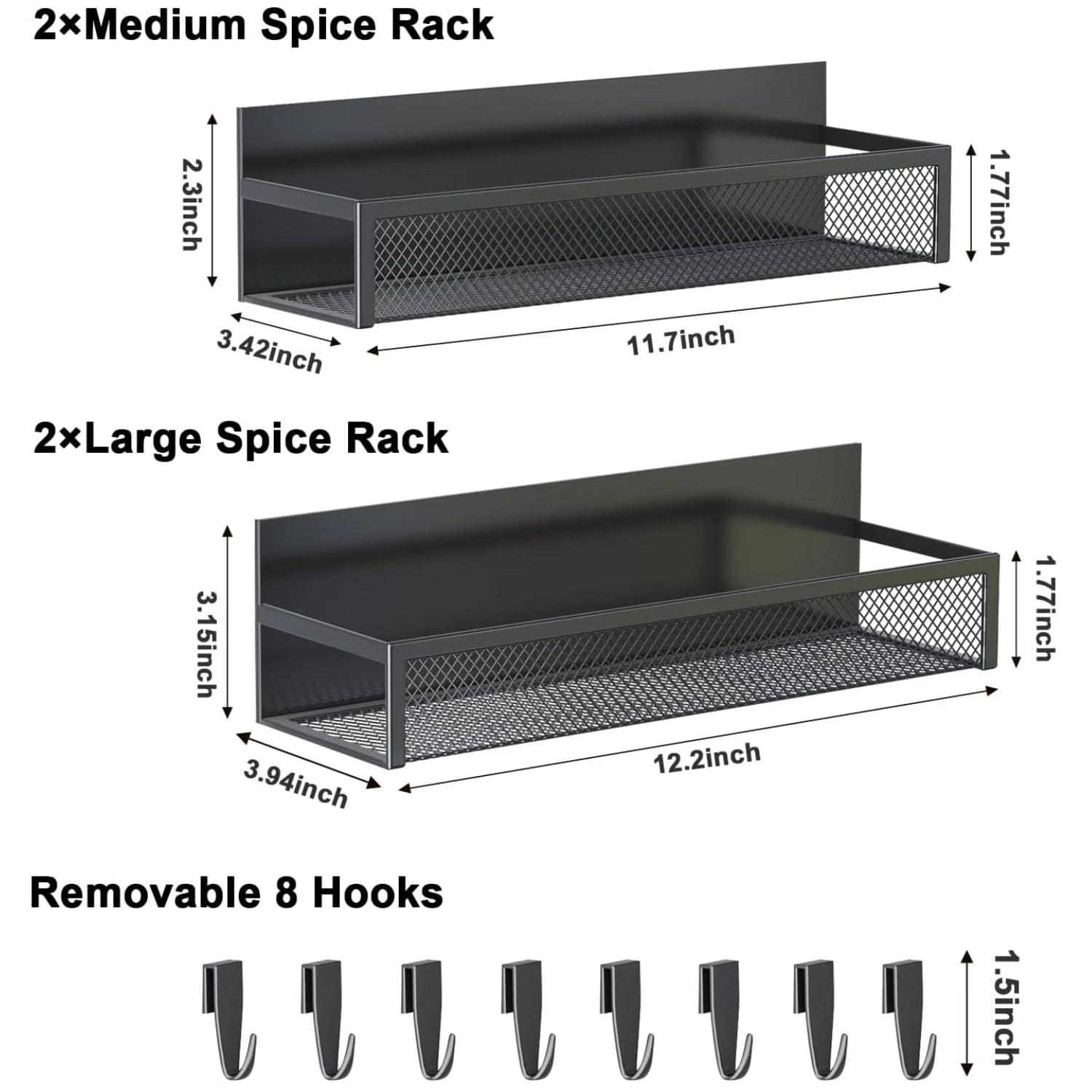 Magnetic Storage Shelf for Kitchen - Pack of 4