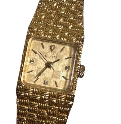 Vintage Geneva Watch 14K GOLD Plated GE3676 Wind Up Adjustable