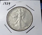 1939 WALKING LIBERTY .900 SILVER US HALF DOLLAR - 50 CENTS