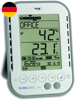 TFA Dostmann Klimalogg Pro Profi-Thermo-Hygrometer, 30.3039, Mit Datenlogger-Fun