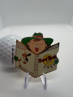 Hard Rock Cafe pin Phoenix Happy Holidays Christmas 1999 Carols kid singer