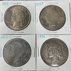 1922 1923 1923-S 1934 Peace Dollar Lot of 4