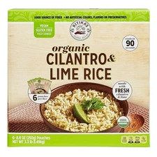 Ritikas Organic Cilantro Lime Rice Gluten Free Vegan 6 Pouches In Box 3.3lbs