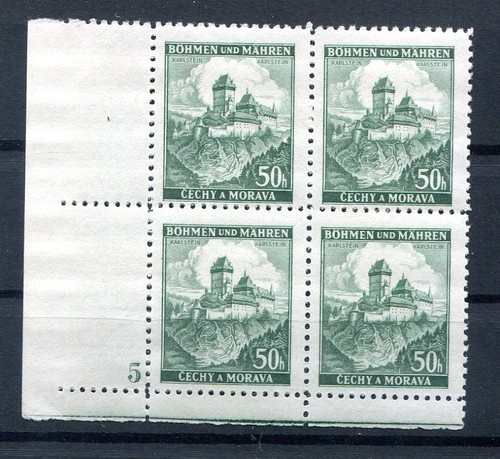 Bohemia 26 PlNr 5 PLATE NUMBERS ** MNH MINT NEVER HINGED (77462