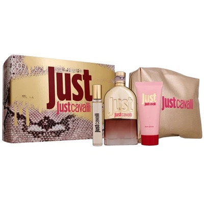Roberto Cavalli Just Cavalli For Her Set 75 ml EDT & 15 ml EDT & 100 ml BL & Tas