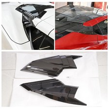 2X Carbon Fiber Rear Upper Intake Port Cover For 2020-2026 Corvette C8 Z51 Z06 .