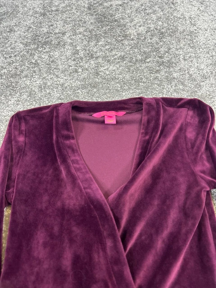 Mameluco Lilly Pulitzer para mujer Xxs envoltura de terciopelo púrpura * Foto 2 de 4