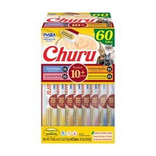 INABA Churu Senior 10 , Lickable Cat Treats w/ Taurine, Vitamin E, Salmon Oil