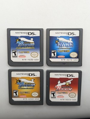 Lot of 4 Authentic Nintendo DS Ace Attorney Games   Phoenix Wright - Authentic