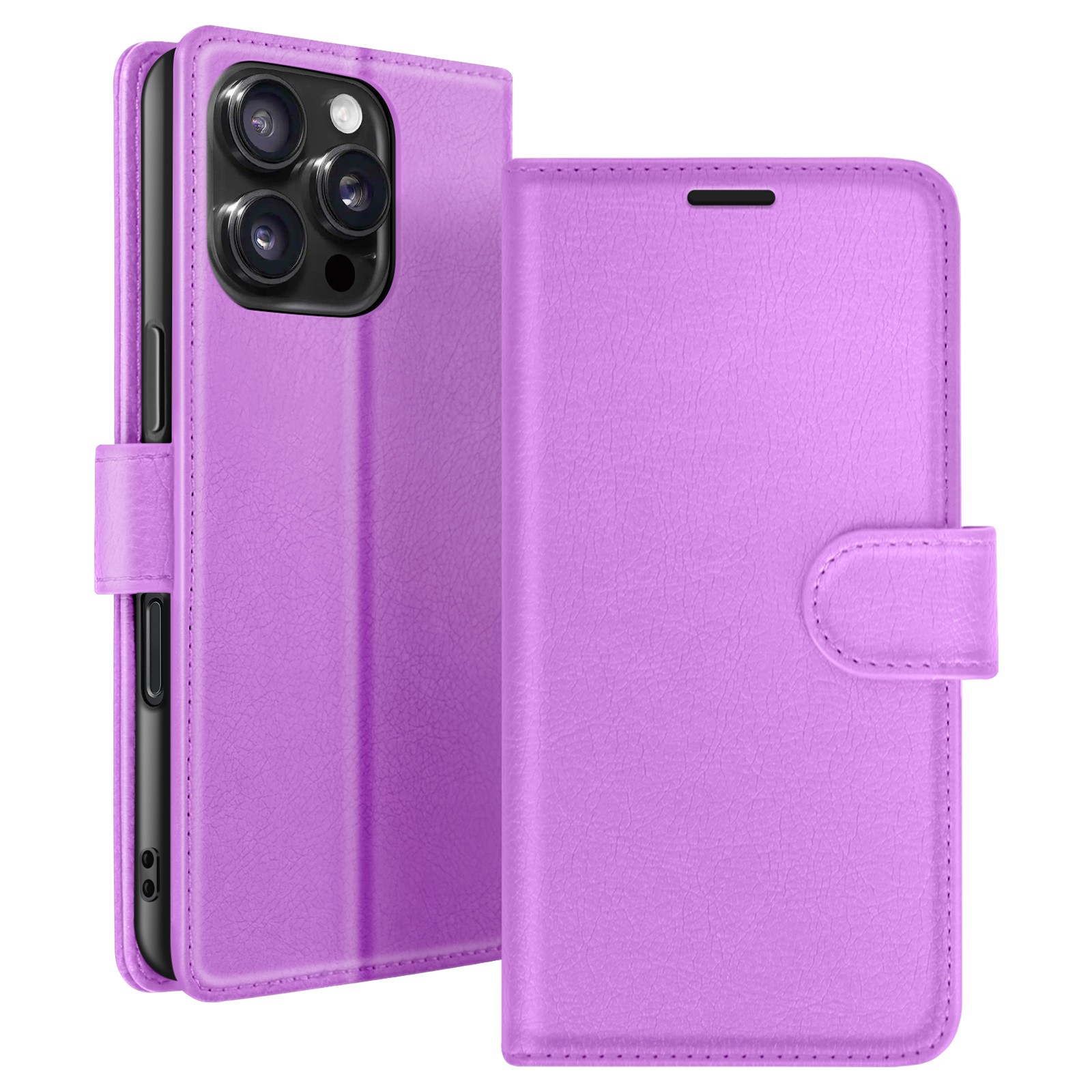 Étui portefeuille pour iPhone 16 Pro en similicuir haut de gamme