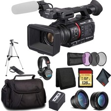 Panasonic AG-CX350 4K Camcorder Bundle Kit  3 Pc Filter Kit  Wide Angle Lens
