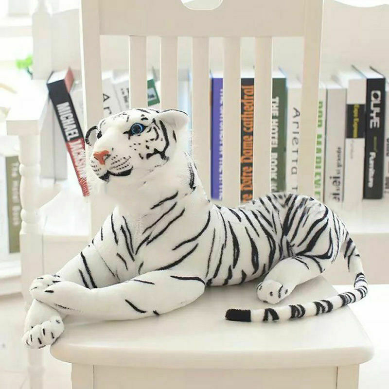 Plush Animal White Tiger Hairy Large Tiger Soft Stuffed Toy Pillow 