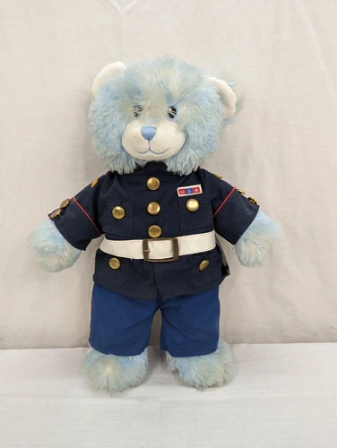 Build-A-Bear Workshop 16 Inch Light Blue/White Teddy Bear In Marine Uniform II