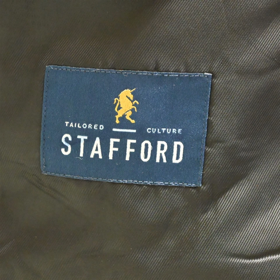Stafford 50S Black Linen Cotton Classic Fit Mens Blazer Sport Coat Jacket - Image 4 of 4