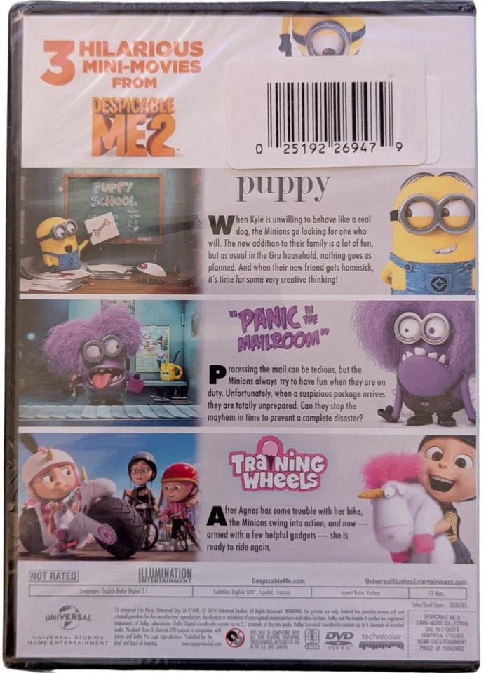 Despicable Me 2: 3 Mini-Movie Collection (DVD, 2014) - Image 2 of 2