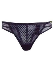 Image of BOUX AVENUE BLACK AMINA GEO LACE THONG SIZE UK 10 NEW RRP £16 BARGAIN