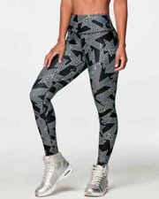 Zumba Roller Derby High Waisted Leggings - Bold Black ~ XS S  XL  XXL ~ New!