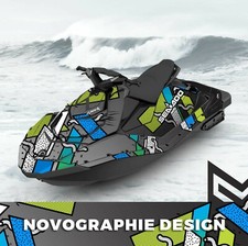 Seadoo SPARK trixx Bombardier 2up 3up Jet Ski Graphic Kit Decal Wrap colorful