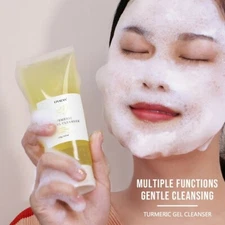 Turmeric Facial Cleanser Moisturizing Oil Control Pore Cleansing Exfoliating Gel