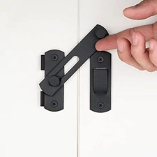 INIRET 2 Packs Barn Door Latches，3.93” x 2.75” Matte Black Stainless Steel ba...