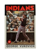 Excellent: Vintage 1986 topps George Vukovich Cleveland Indians Trading Card