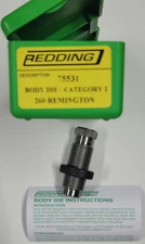 75531 REDDING BODY SIZING DIE - 260 REMINGTON - NEW IN PACKAGE - FREE SHIP