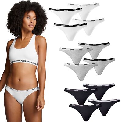 PUMA Damen Bikini Slips Low Rise Design sportlich schlicht Soft Cotton Modal