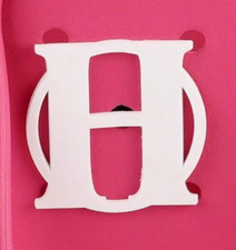 Initial Letter 'H'  White Bogg Bag charm tote bag charm New 4 inches length