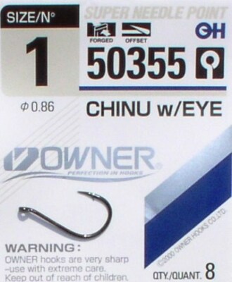 Owner Haken Chinu 50355, ultra leichter Öhrhaken, Zander, Friedfisch, Angelhaken