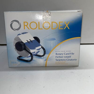 ROLODEX Open Metal Rotary Card File Includes 200 Sleeved Cards In The ...