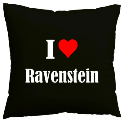 Kissenbezug I Love Ravenstein Ich liebe Ravenstein Schwarz 136474