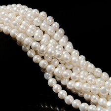 Natural White Fresh Water Pearl Round Beads Size 8-9mm 9-10mm 15.5'' Strand