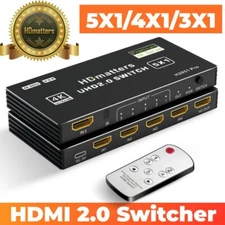 HDMI 2.0 Switcher Switch Box 4K HDR CEC 4K 60Hz 5X1 4X1 3X1 For PS5 Xbox HDTV