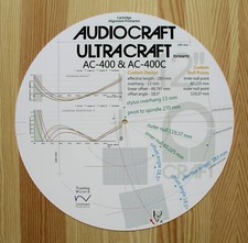 Audiocraft/Ultracraft AC-400  AC-400C Tonearm Cartridge Alignment Protractor