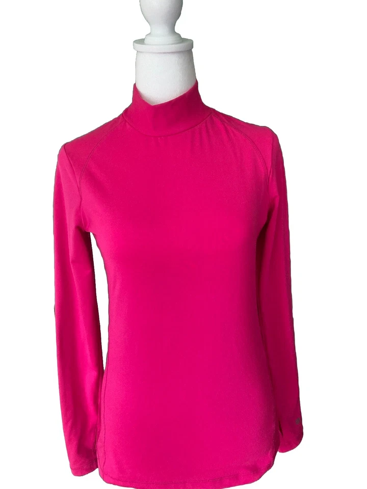 Женская спортивная/активная одежда топ маленький ярко-розовый с отверстиями для большого пальца/открытием - Изображение 4 из 4