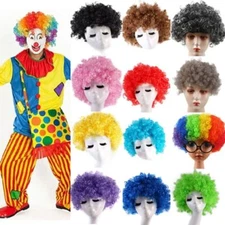 Performance Wavy Curly Clown Wig Cosplay Hair For Christmas Birthday Party Disco