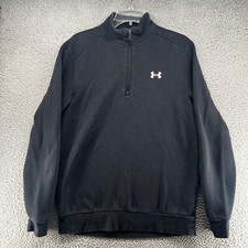 Under Armour Sweater Mens M Black Pullover 1/4 Zip Long Sleeve Cold Gear Golf