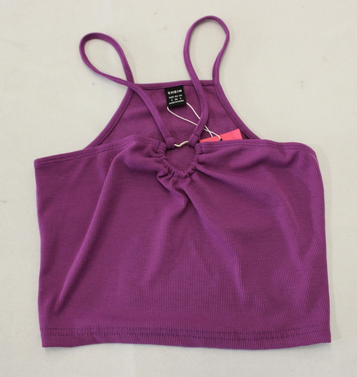 lohenローヘンTOPPER CORT Shein Women's Icon Cropped Heart Cutout Ribbed Halter Tank