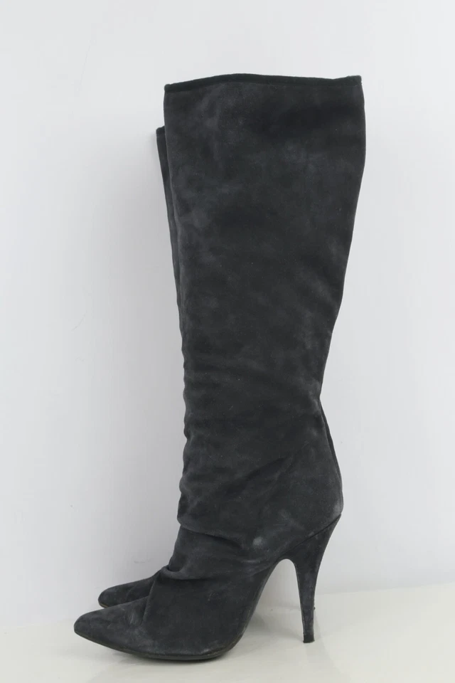 Высокие замшевые сапоги Pedro Garcia с заостренным носком в рюшах размер 40 - Изображение 2 из 4