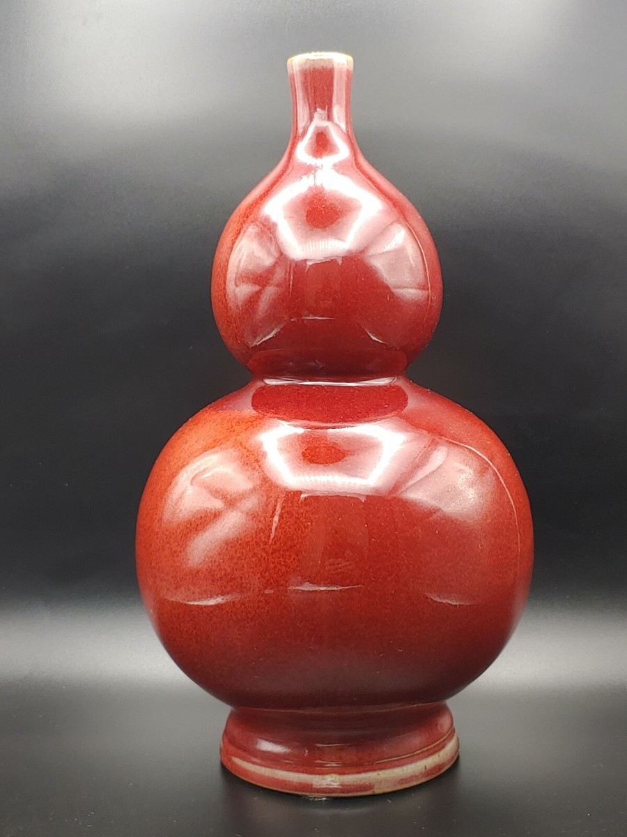 辰砂 祭紅 紅釉 鈞窯 李朝 徳利 酒器 古玩 中国美術 花器 ri1015-2.jpg